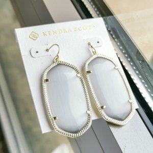 Danielle | Slate Cat's Eye Gold Drop Earrings